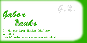 gabor mauks business card